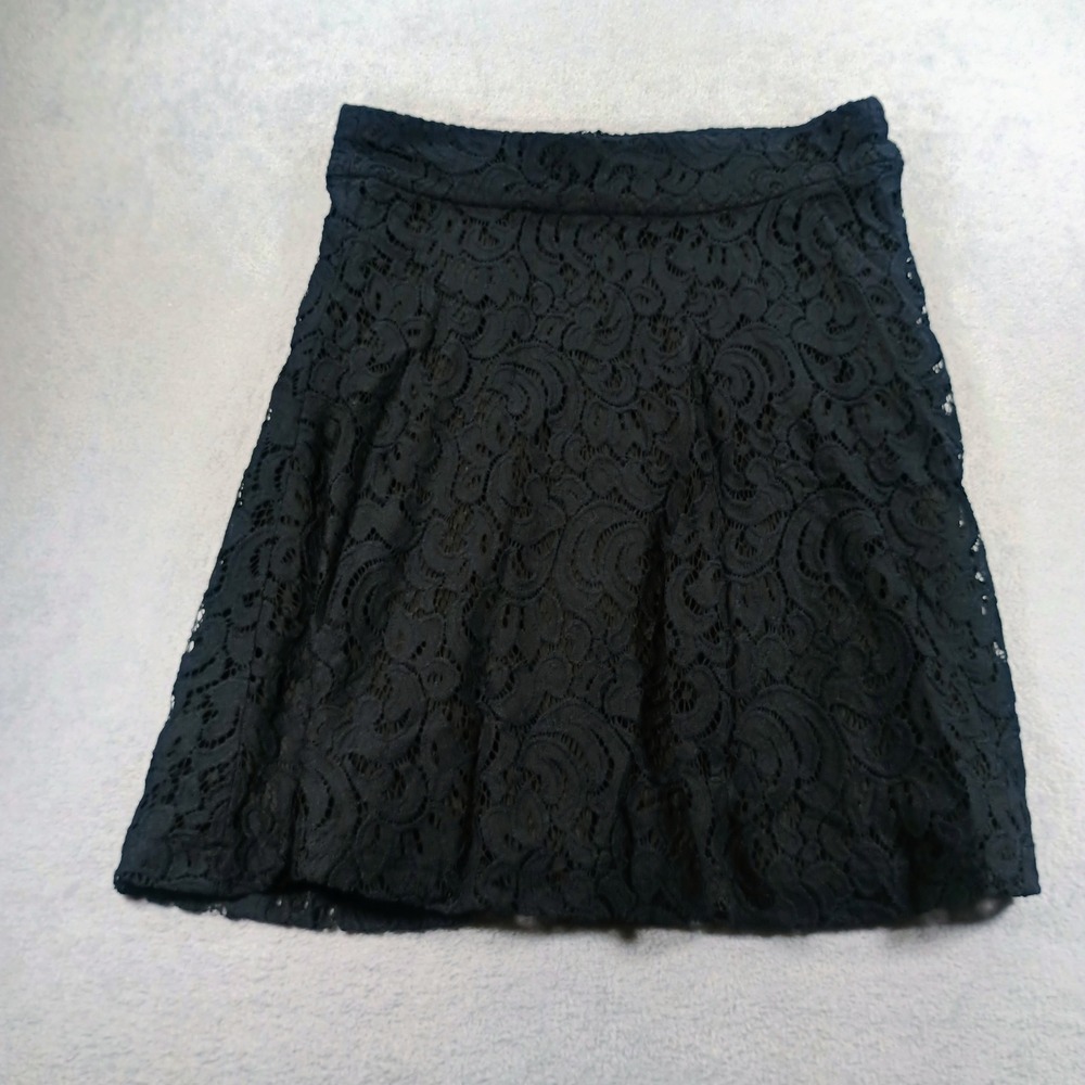 Alfani Womens Lace Mini Skirt Black 6 Floral A-Line Zipper Closure